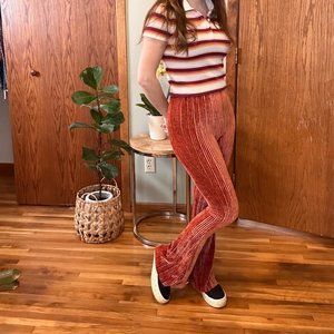 Burnt Orange Flare 70s Pants from Urban Outfitters Small